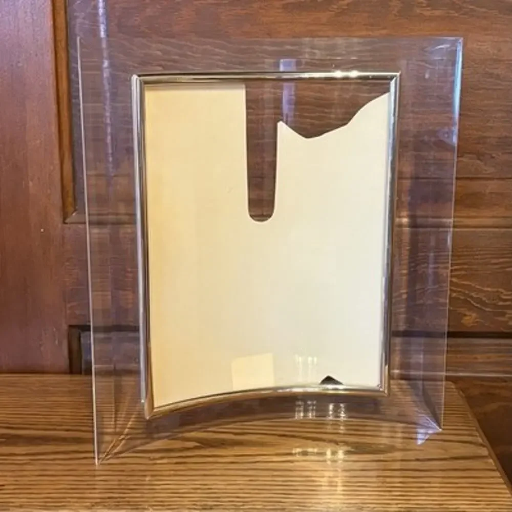 Vintage Curved 8x10 Picture Photo Frames Gold Tone Trim Modern Desk Set Of 2
